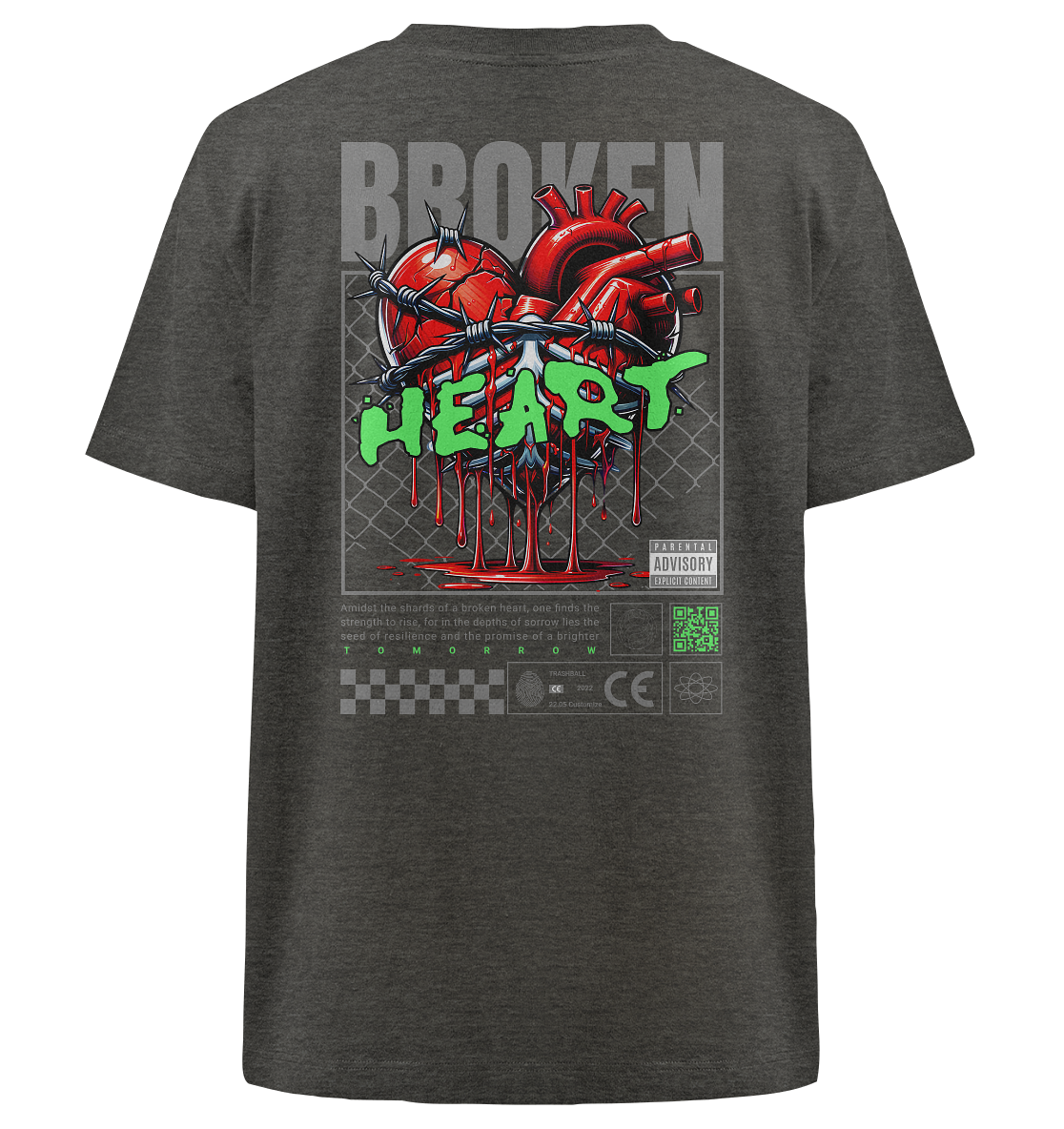 Trashball "Broken Heart" - Heavy Oversized Organic Shirt