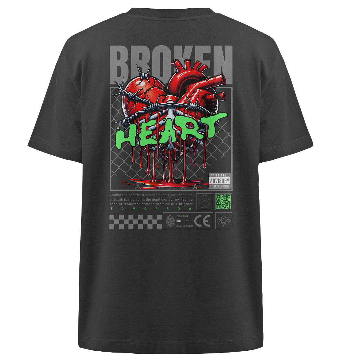 Trashball "Broken Heart" - Heavy Oversized Organic Shirt