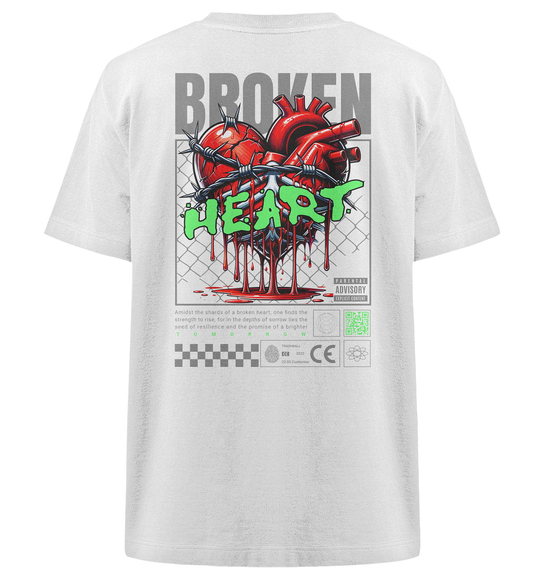 Trashball "Broken Heart" - Heavy Oversized Organic Shirt