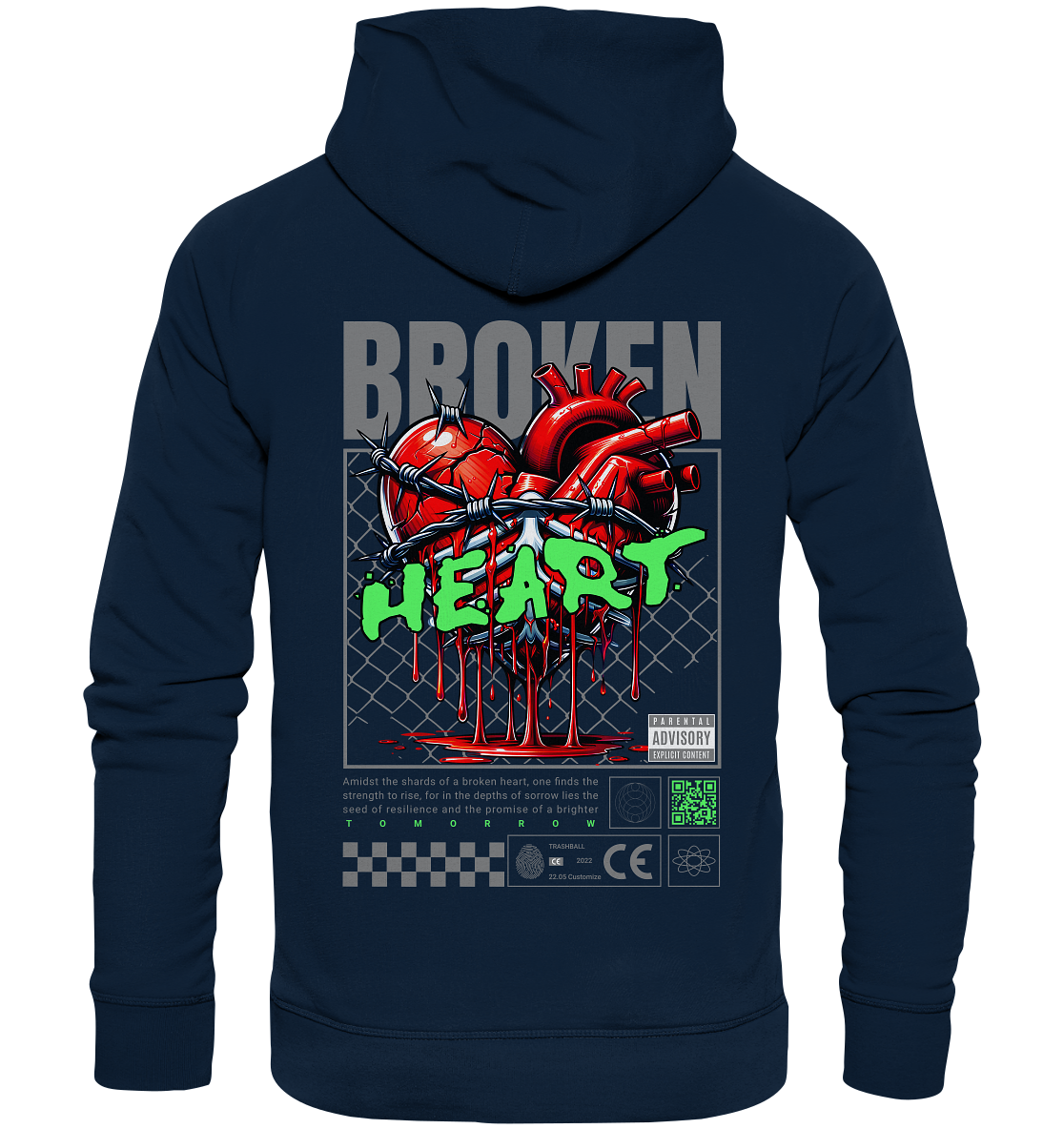 Trashball "Broken Heart" - Organic Hoodie