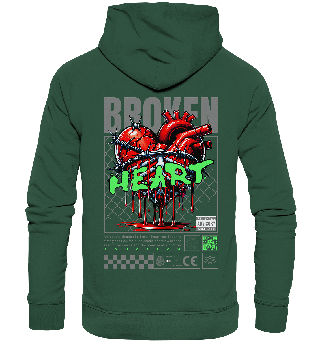 Trashball "Broken Heart" - Organic Hoodie