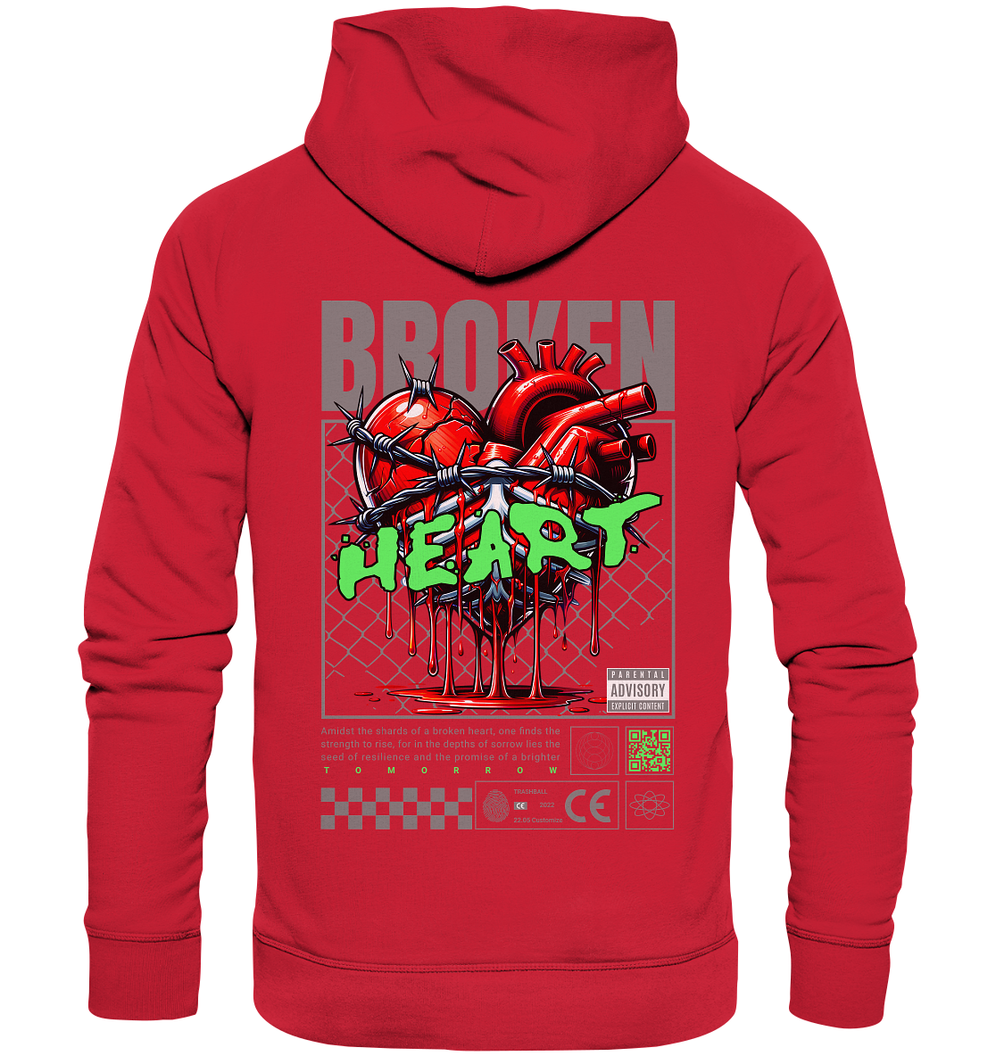 Trashball "Broken Heart" - Organic Hoodie