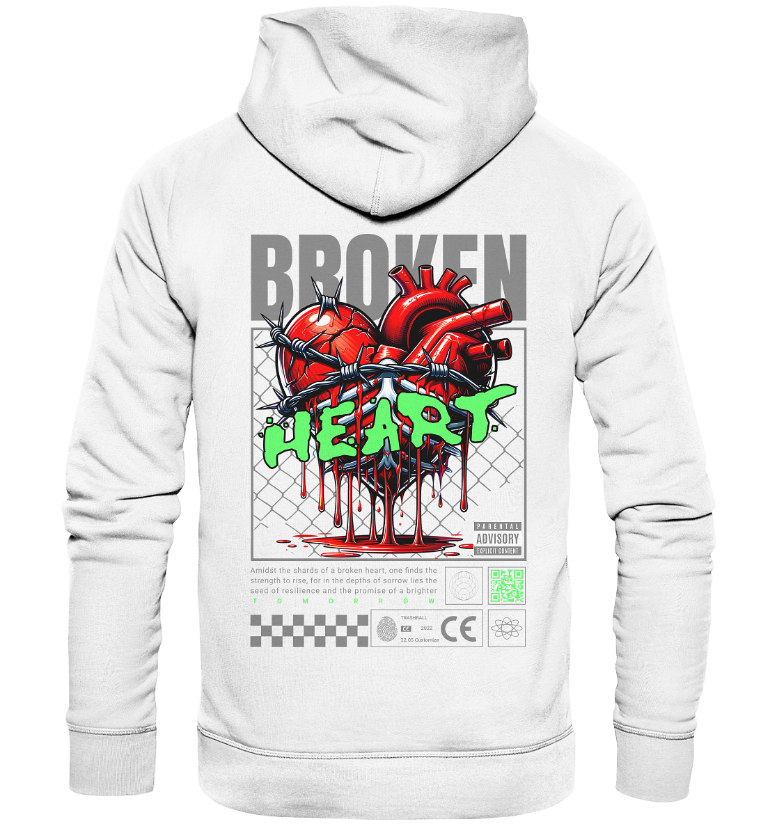 Trashball "Broken Heart" - Organic Hoodie