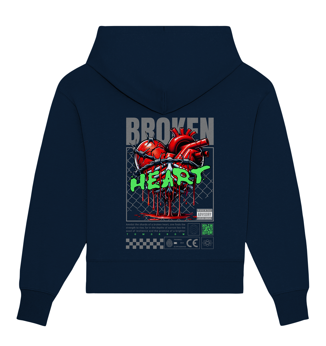 Trashball "Broken Heart" - Organic Oversize Hoodie