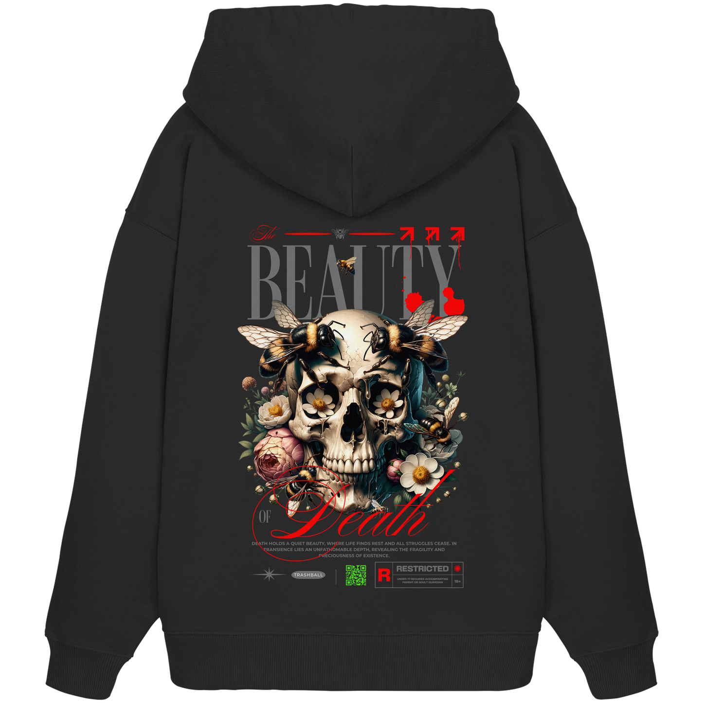 Trashball "Beauty of Death" - Organic Oversize Hoodie