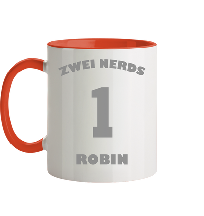 Trashball "Zwei Nerds Logo Robin" - Tasse zweifarbig