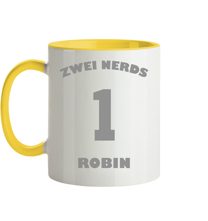 Trashball "Zwei Nerds Logo Robin" - Tasse zweifarbig