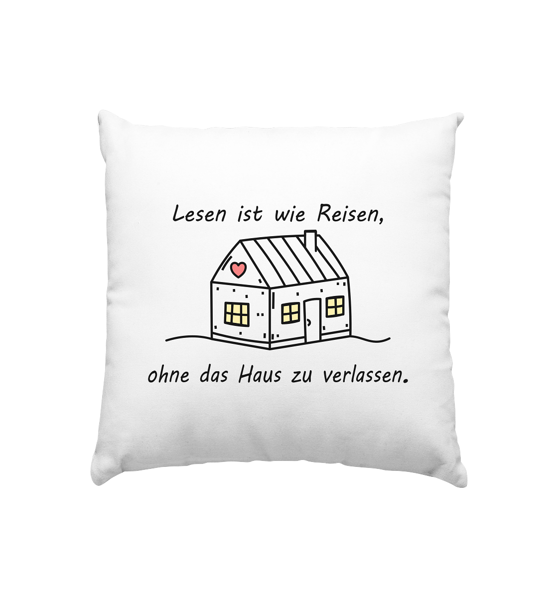 "Lesen ist wie Reisen" - Kissen 40x40cm