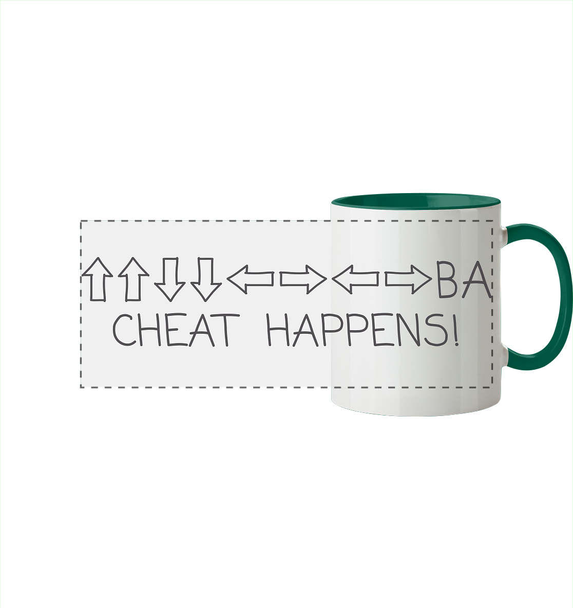 Trashball "Cheat Happens" - Panorama Tasse zweifarbig