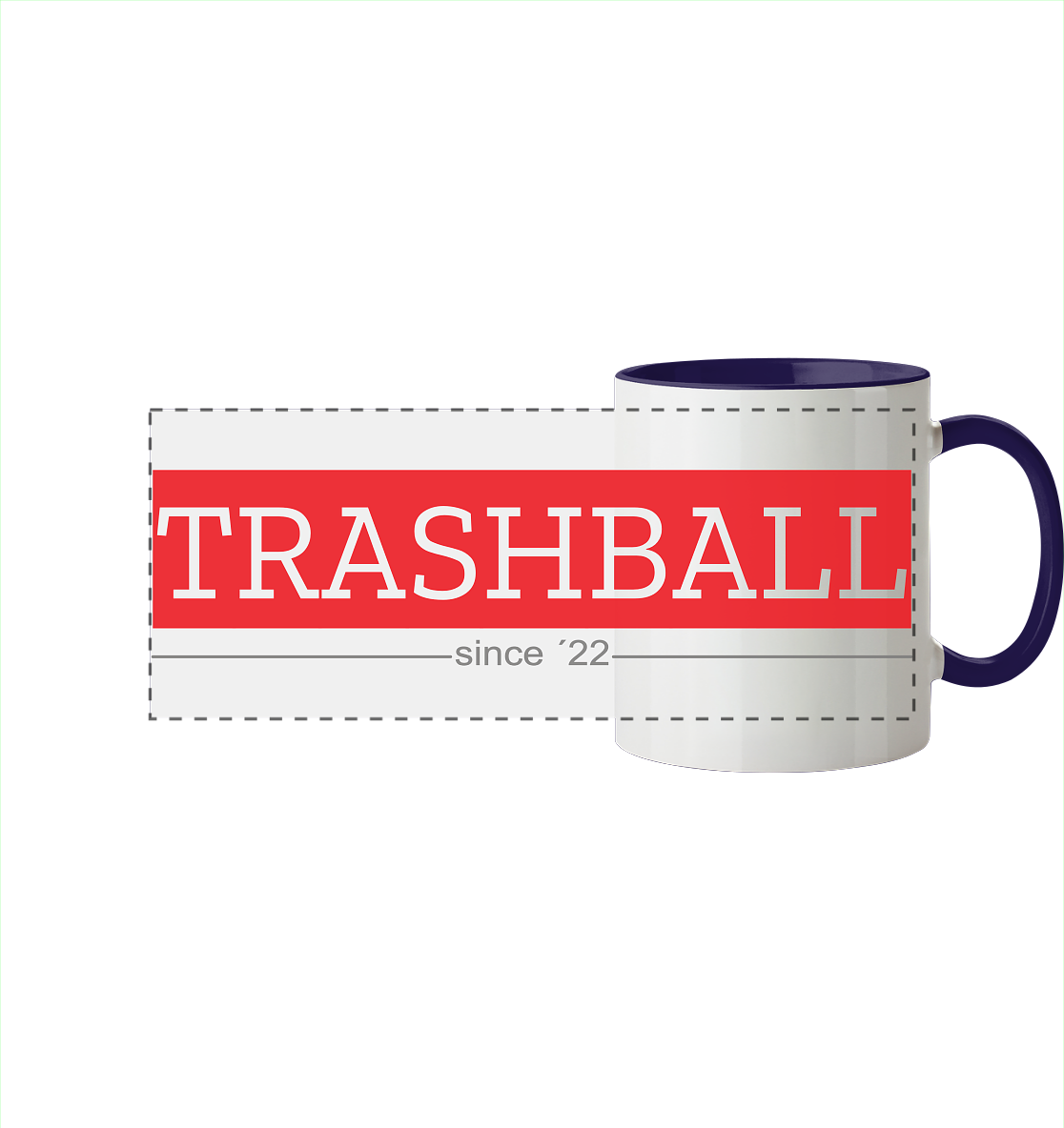 Trashball "Klassik" - Panorama Tasse zweifarbig