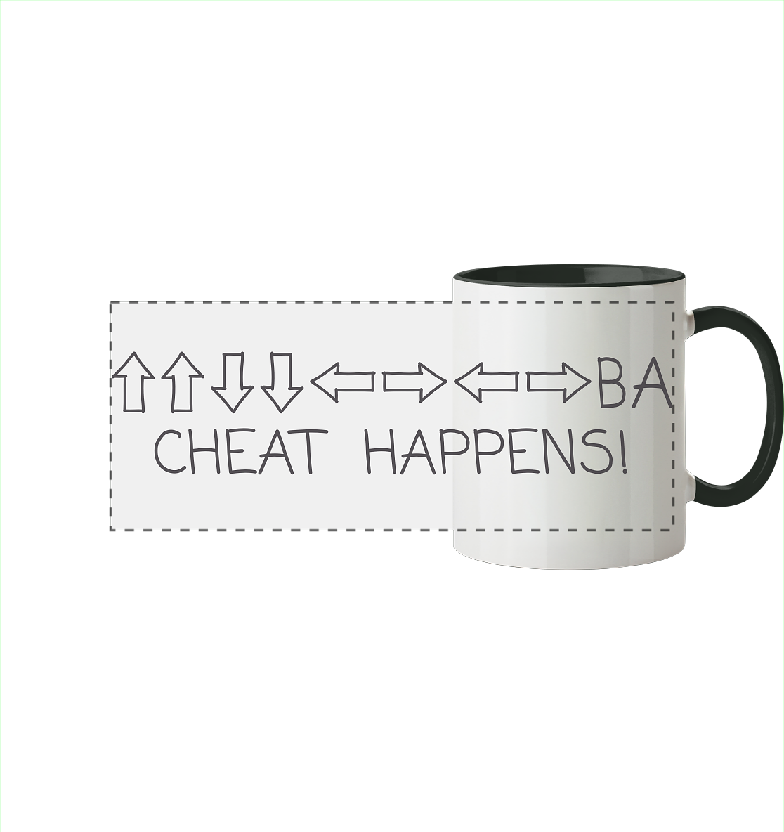 Trashball "Cheat Happens" - Panorama Tasse zweifarbig