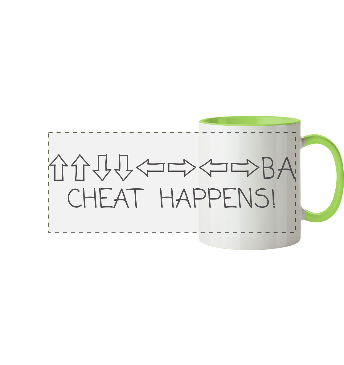 Trashball "Cheat Happens" - Panorama Tasse zweifarbig