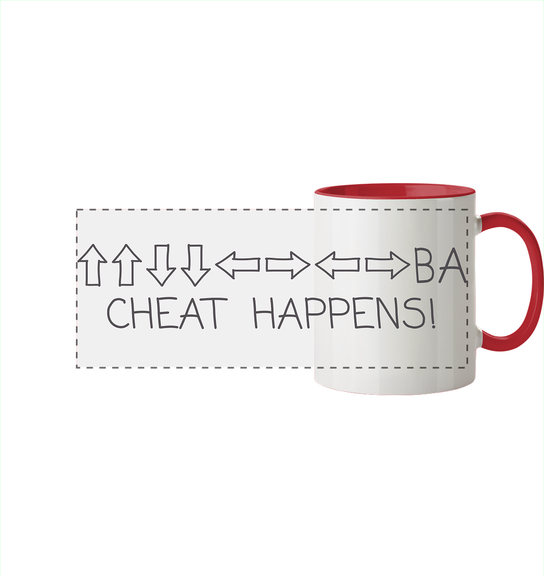 Trashball "Cheat Happens" - Panorama Tasse zweifarbig