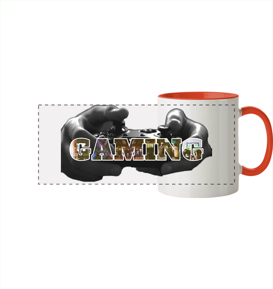 Trashball "Gaming Hands" - Panorama Tasse zweifarbig