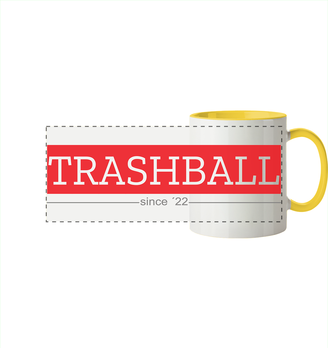 Trashball "Klassik" - Panorama Tasse zweifarbig